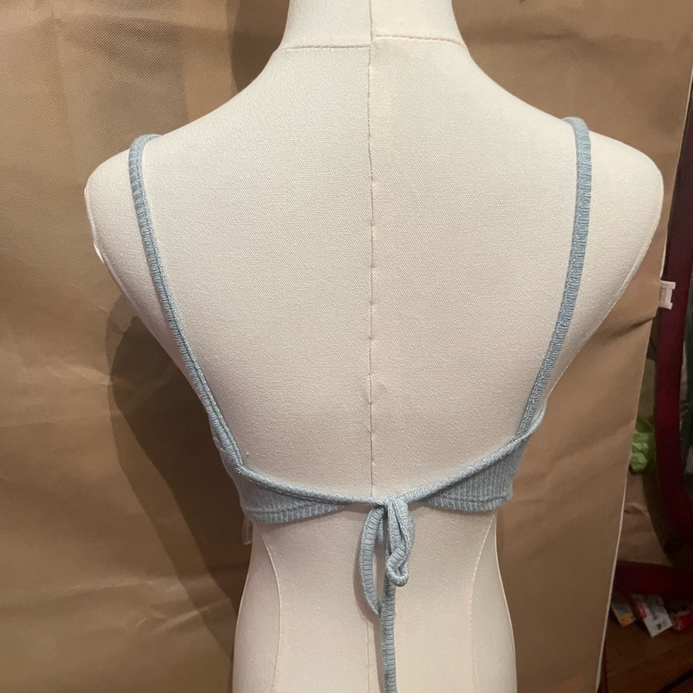 Amable Light Blue Ribbed Knit Top - Picture 2 of 3